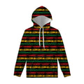 Rastafarian Hemp Pattern Print Pullover Hoodie