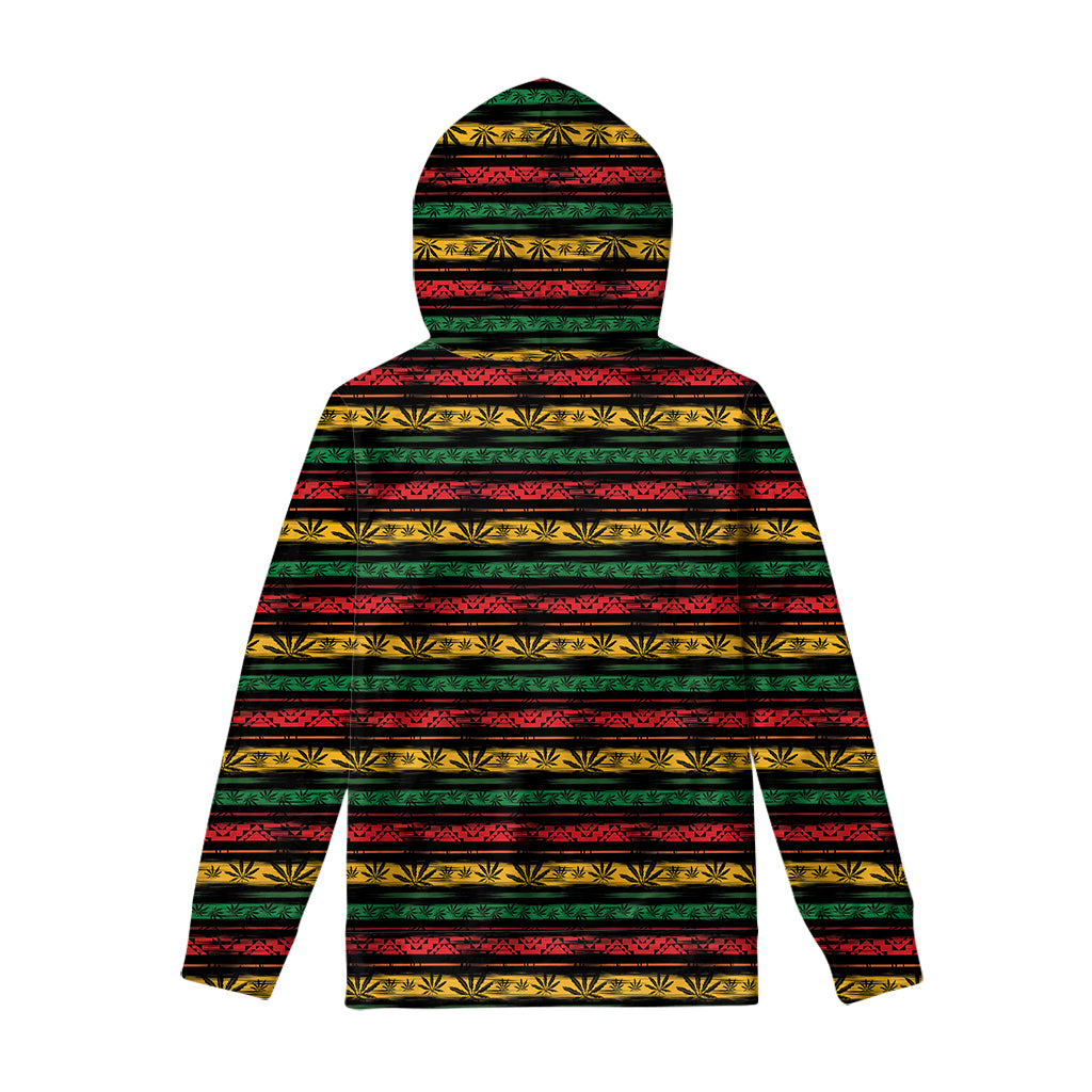 Rastafarian Hemp Pattern Print Pullover Hoodie