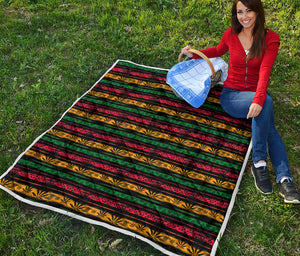 Rastafarian Hemp Pattern Print Quilt