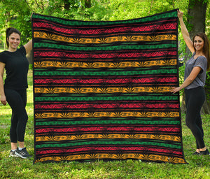 Rastafarian Hemp Pattern Print Quilt