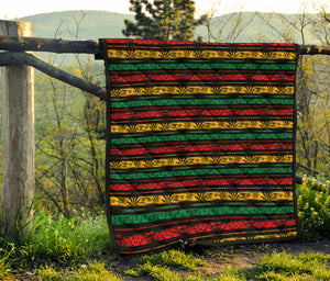 Rastafarian Hemp Pattern Print Quilt