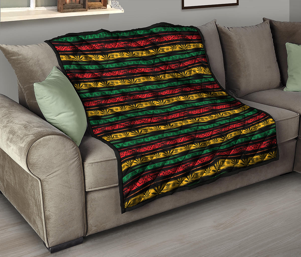 Rastafarian Hemp Pattern Print Quilt