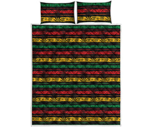 Rastafarian Hemp Pattern Print Quilt Bed Set