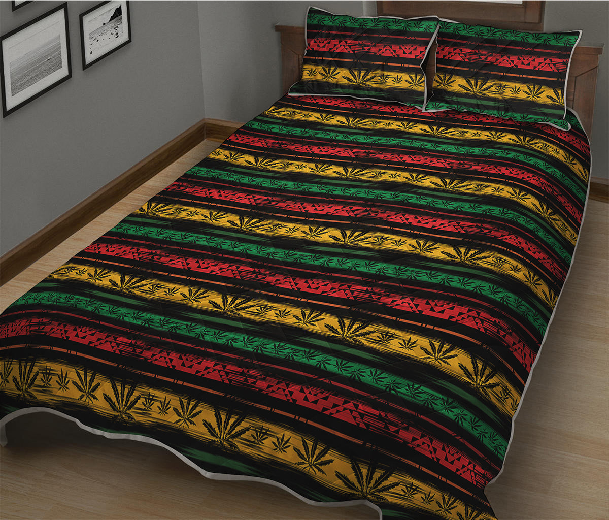 Rastafarian Hemp Pattern Print Quilt Bed Set