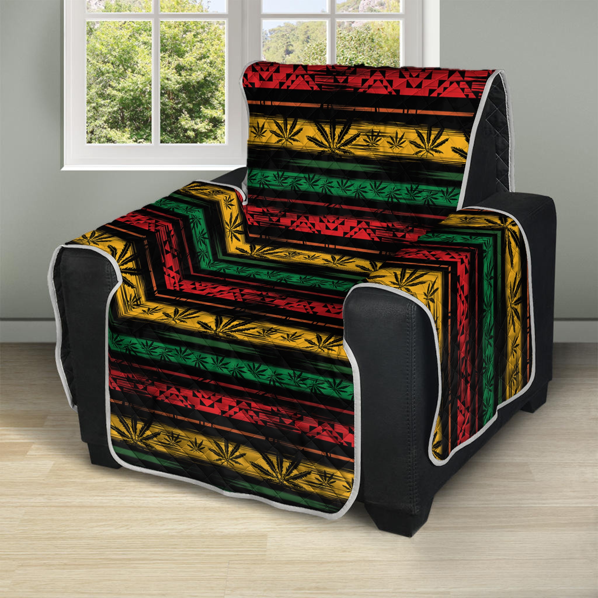 Rastafarian Hemp Pattern Print Recliner Protector