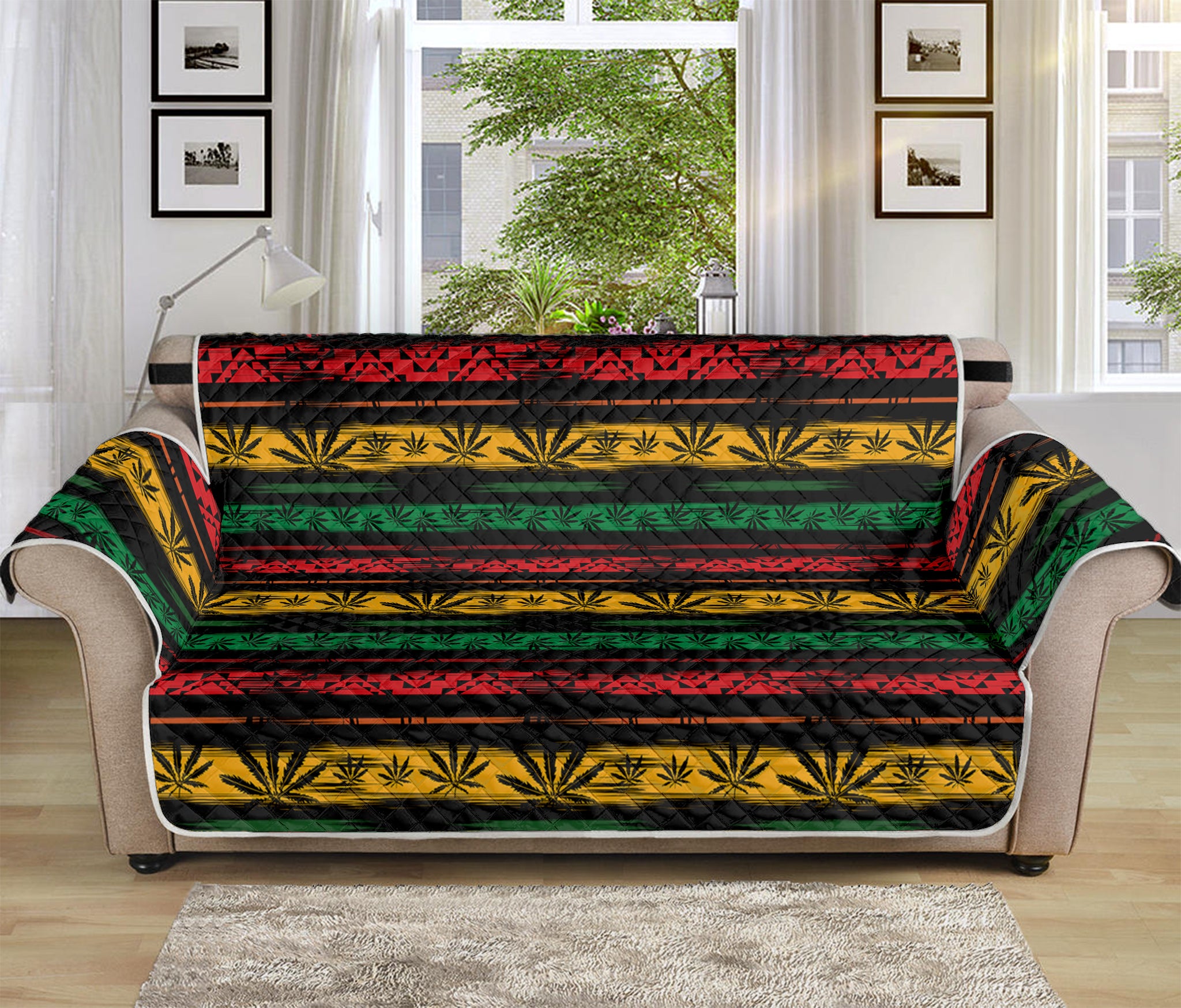 Rastafarian Hemp Pattern Print Sofa Protector