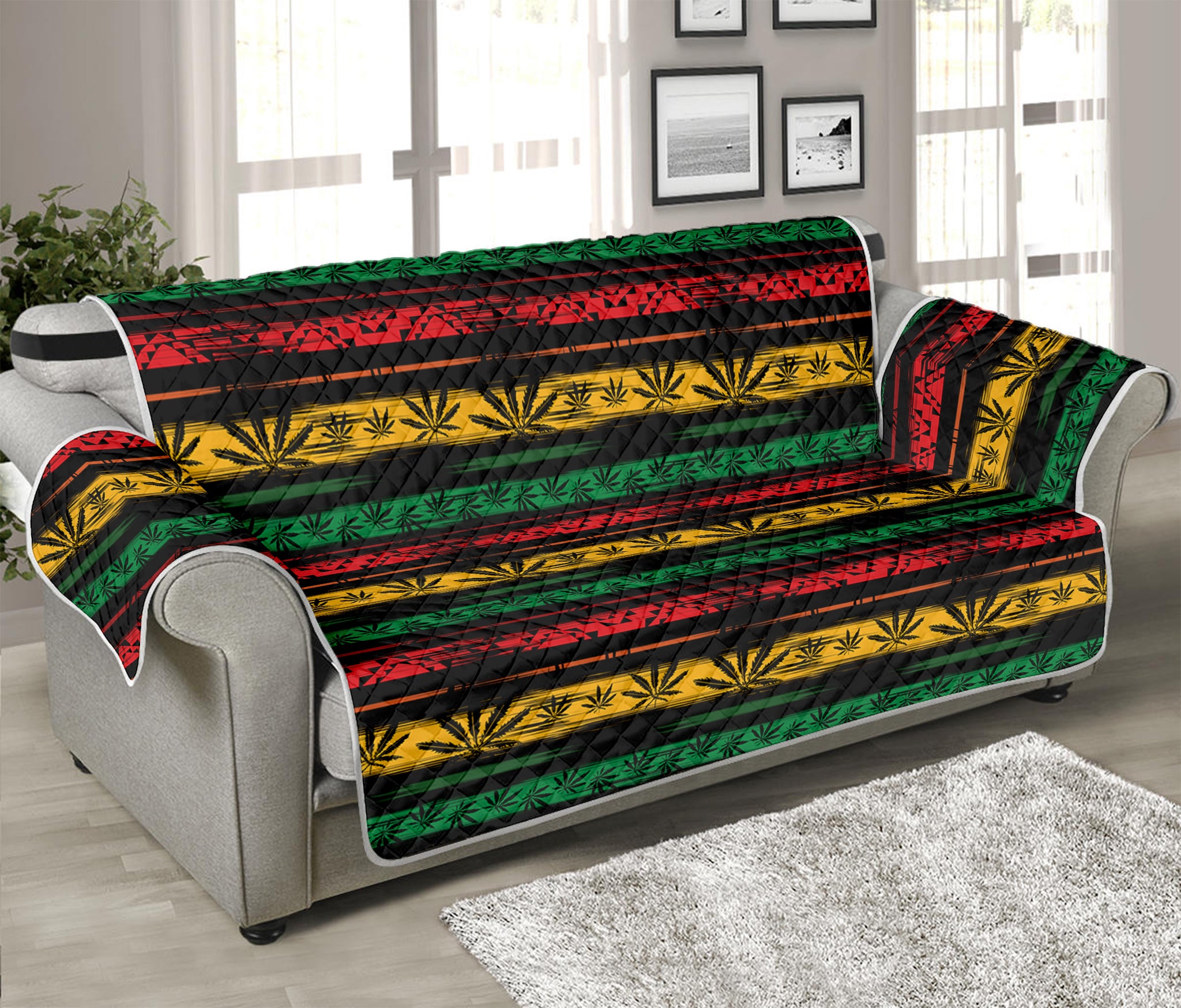 Rastafarian Hemp Pattern Print Sofa Protector