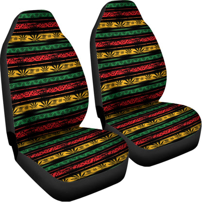 Rastafarian Hemp Pattern Print Universal Fit Car Seat Covers