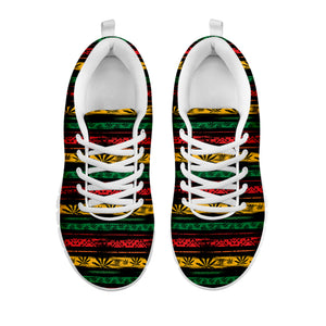 Rastafarian Hemp Pattern Print White Sneakers