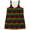 Rastafarian Hemp Pattern Print Women's Racerback Tank Top