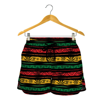 Rastafarian Hemp Pattern Print Women's Shorts