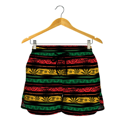 Rastafarian Hemp Pattern Print Women's Shorts