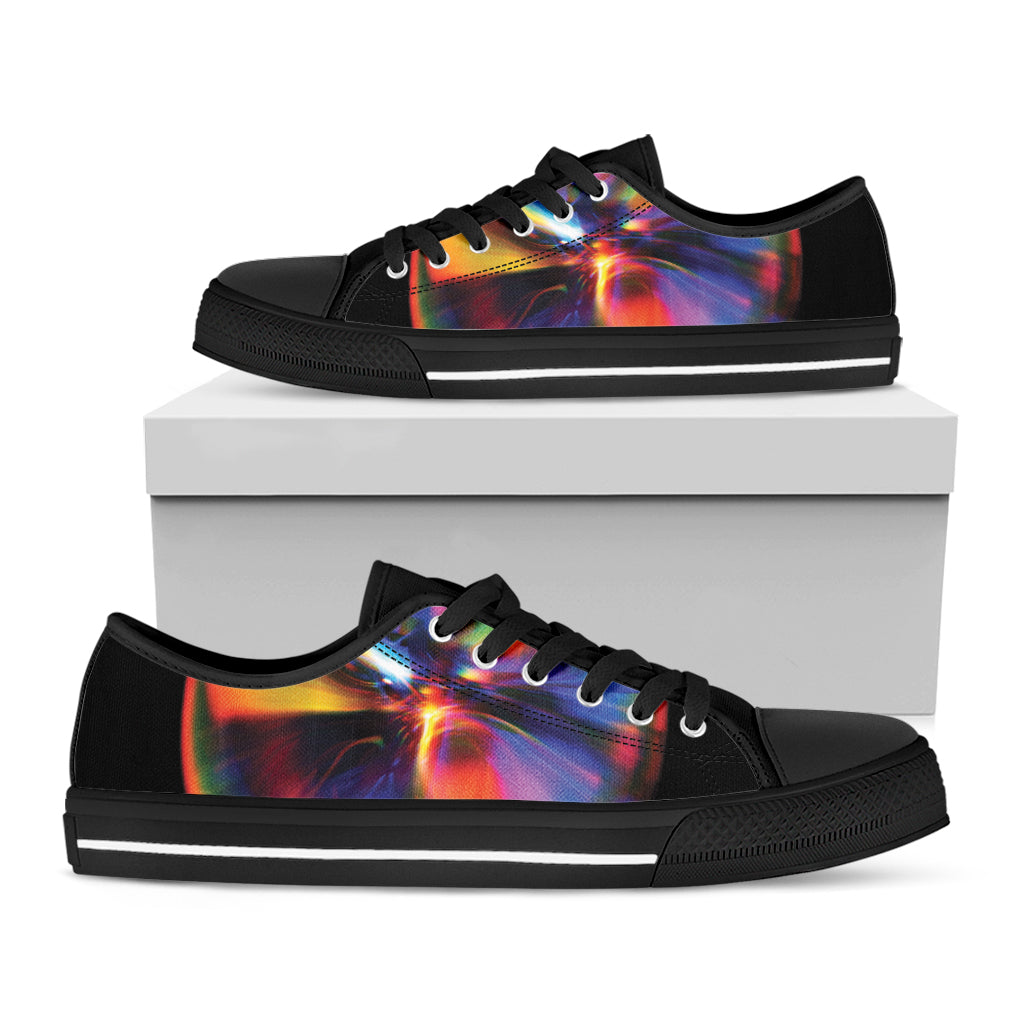 Rave Bubble Print Black Low Top Shoes 