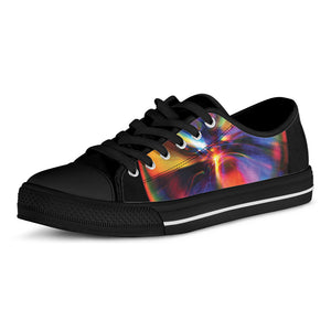 Rave Bubble Print Black Low Top Shoes 