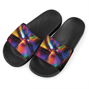 Rave Bubble Print Black Slide Sandals