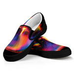 Rave Bubble Print Black Slip On Shoes