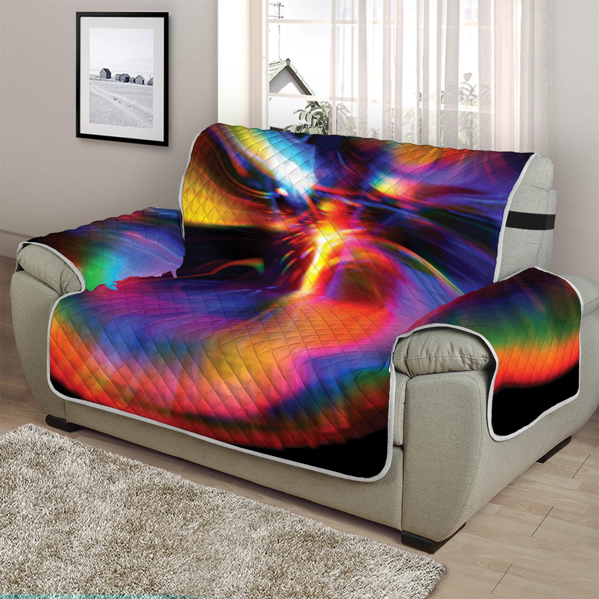 Rave Bubble Print Half Sofa Protector