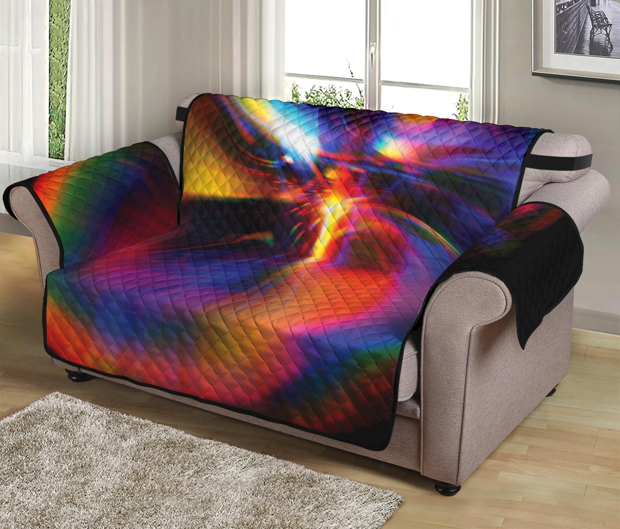 Rave Bubble Print Loveseat Protector