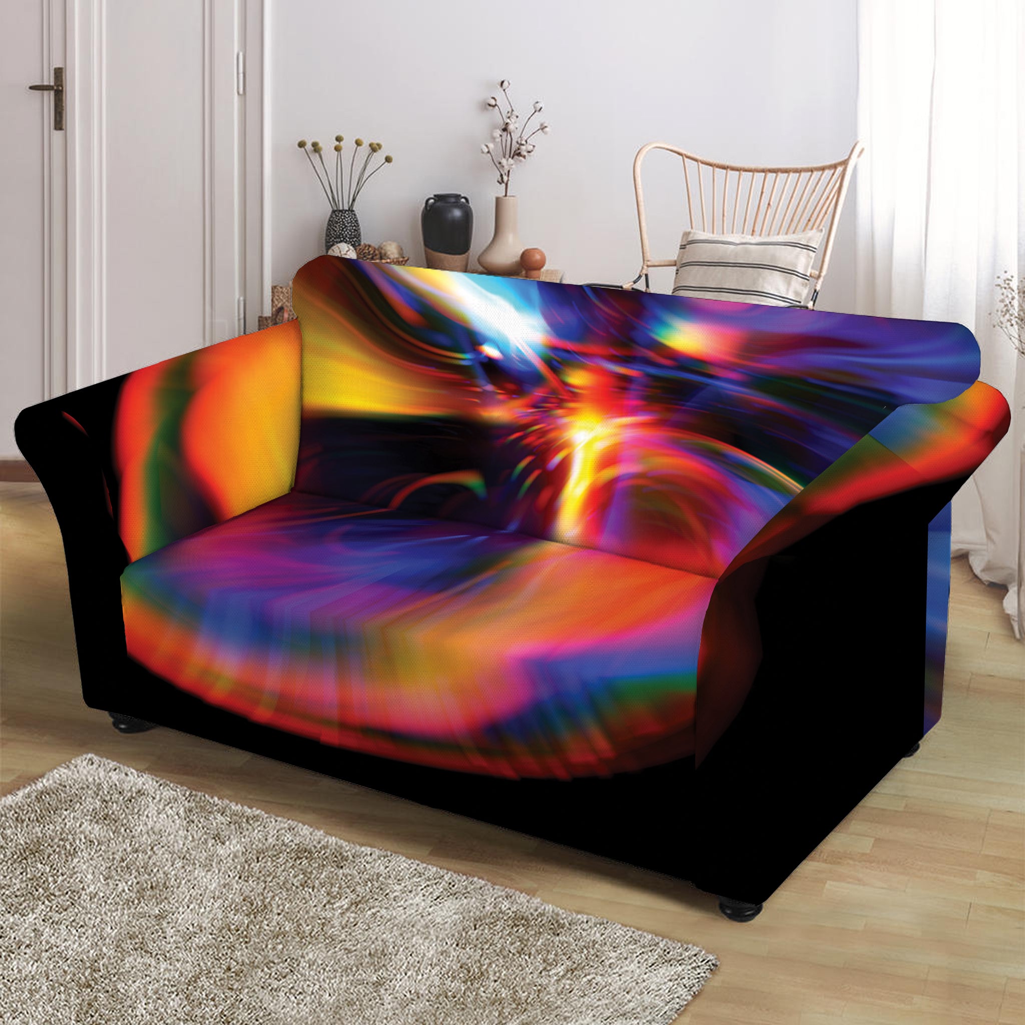 Rave Bubble Print Loveseat Slipcover