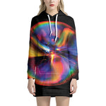 Rave Bubble Print Pullover Hoodie Dress