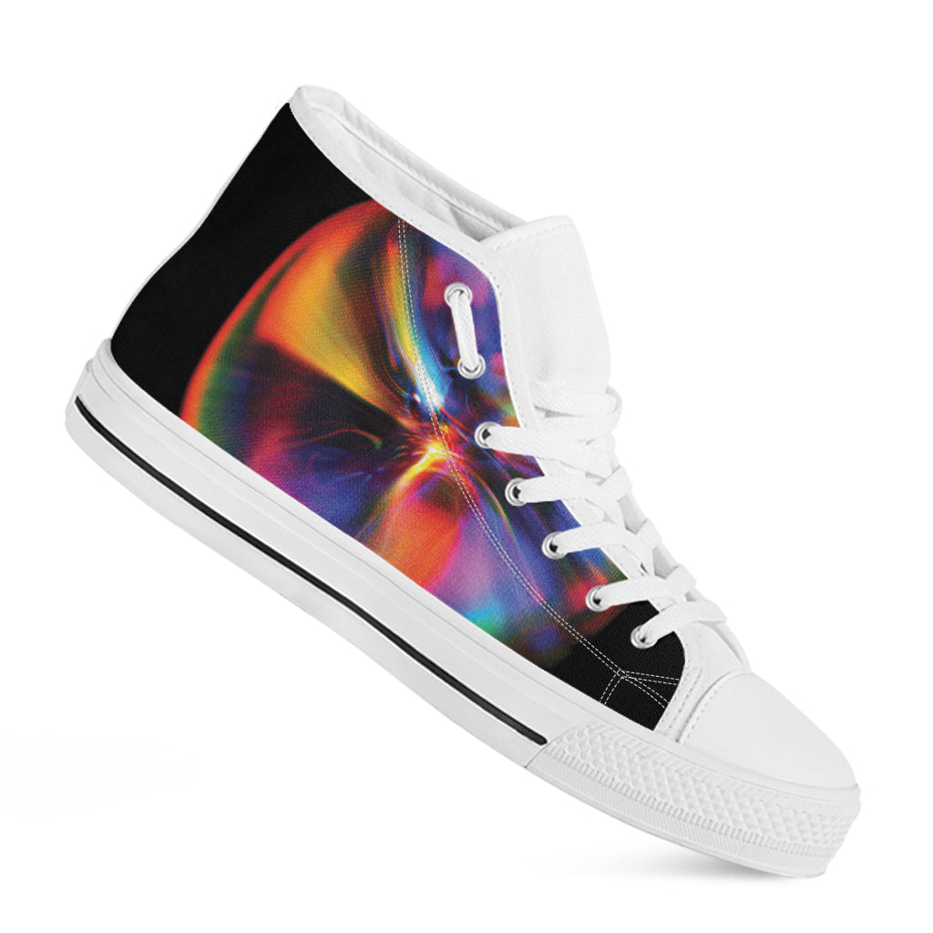 Rave Bubble Print White High Top Sneakers