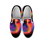 Rave Bubble Print White Slip On Shoes