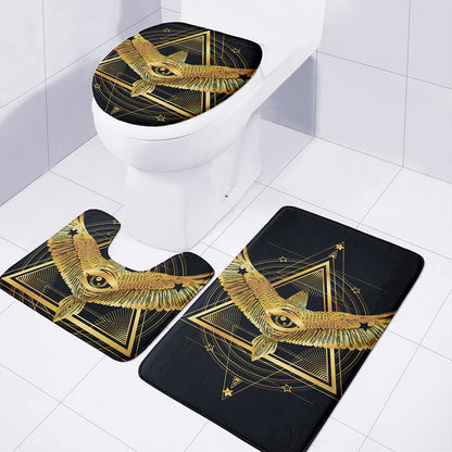 Raven Masonic Eye Print 3 Piece Bath Mat Set