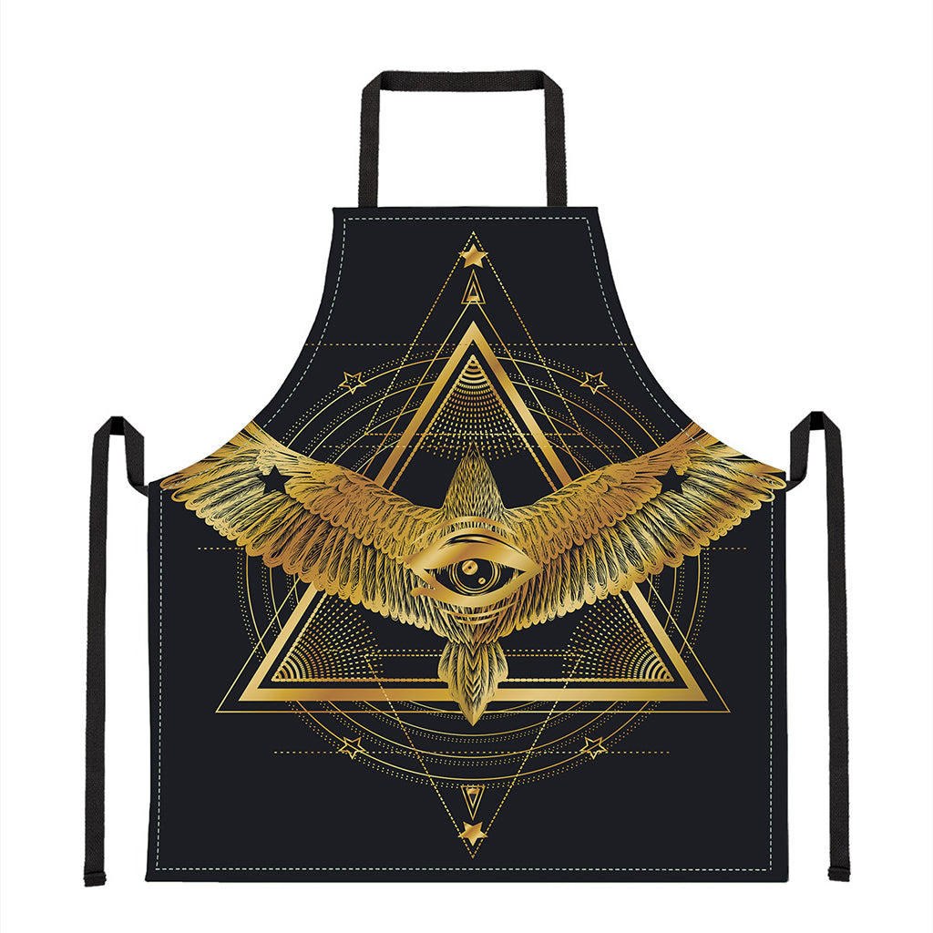 Raven Masonic Eye Print Apron