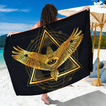 Raven Masonic Eye Print Beach Sarong Wrap