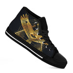 Raven Masonic Eye Print Black High Top Shoes