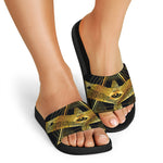 Raven Masonic Eye Print Black Slide Sandals
