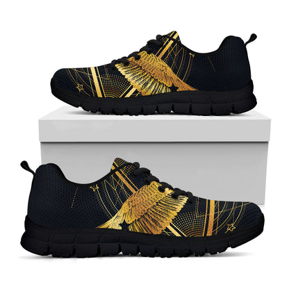 Raven Masonic Eye Print Black Sneakers