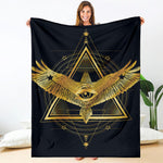 Raven Masonic Eye Print Blanket