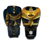 Raven Masonic Eye Print Boxing Gloves