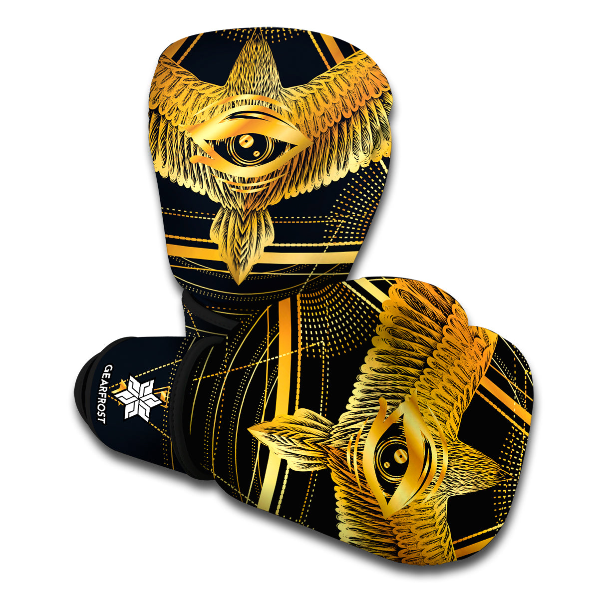 Raven Masonic Eye Print Boxing Gloves