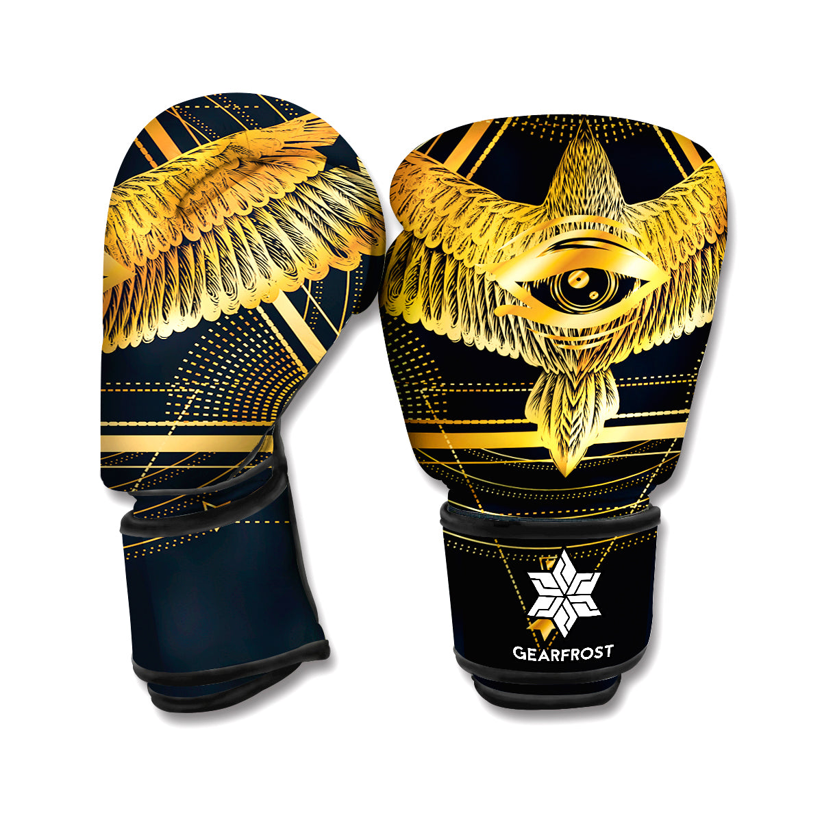 Raven Masonic Eye Print Boxing Gloves