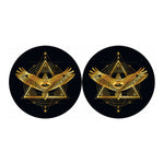 Raven Masonic Eye Print Car Coasters