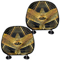 Raven Masonic Eye Print Car Headrest Covers
