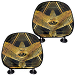 Raven Masonic Eye Print Car Headrest Covers