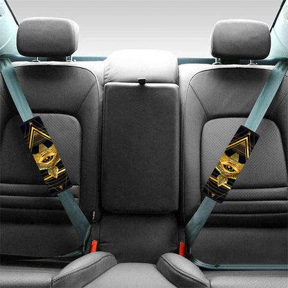 Raven Masonic Eye Print Car Seat Belt Covers