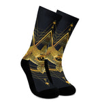 Raven Masonic Eye Print Crew Socks