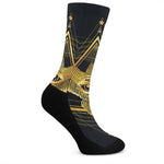 Raven Masonic Eye Print Crew Socks