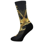 Raven Masonic Eye Print Crew Socks