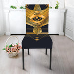 Raven Masonic Eye Print Dining Chair Slipcover