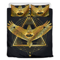 Raven Masonic Eye Print Duvet Cover Bedding Set