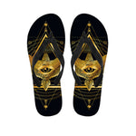 Raven Masonic Eye Print Flip Flops