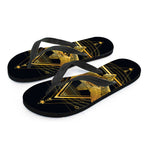 Raven Masonic Eye Print Flip Flops