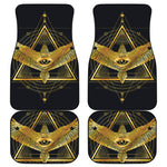 Raven Masonic Eye Print Front and Back Car Floor Mats