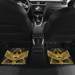Raven Masonic Eye Print Front and Back Car Floor Mats