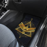 Raven Masonic Eye Print Front and Back Car Floor Mats